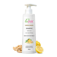 La Pink Lemon Ginger Shampoo with White Haldi to Control Dandruff & Soothe Itchy Scalp 250 ml