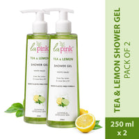 La Pink Tea & Lemon Shower Gel with White Haldi for Glowing and Refreshing Skin Pack of 2