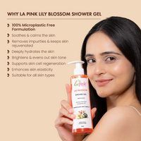 La Pink Lily Blossom Shower Gel with White Haldi for Soothing and Calming Skin Pack of 2