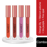 Asmee Liquid Lipstick Orange Lily | Maroon Petunia | Iris Purple | Fire Opal