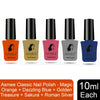 Asmee Classic Nail Polish Magic Orange | Dazzling Blue | Golden Treasure | Sakura | Roman Silver