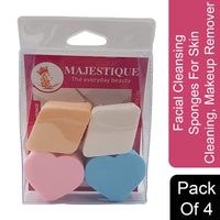 Majestique Facial Cleansing Sponges for Skin Cleaning, Makeup Removal 4 Pieces