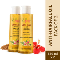 La Pink Methi Dana 8-in-1 Hair Oil with White Haldi for Hair Fall Control Pack of 2
