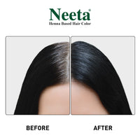 Neeta Hair Color Powder Natural Black 10g with Herbs for Smooth Silky Hair