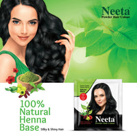 Neeta Hair Color Powder Natural Black 5g (Pack of 12) with Herbs for Smooth Silky Hair