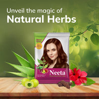 Neeta Hair Color Powder Natural Brown 15g with Herbs for Smooth Silky Hair