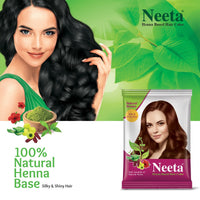 Neeta Hair Color Powder Natural Brown 15g with Herbs for Smooth Silky Hair