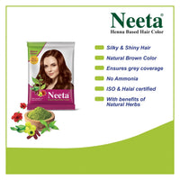 Neeta Hair Color Powder Natural Brown 15g with Herbs for Smooth Silky Hair
