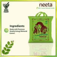 Neeta 100% Natural Henna Powder 250g Rich Brown for Hair, Hands & Feet