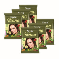 Neeta Pure Henna 9 Herbs Natural Hair Color 50g (Pack of 6)