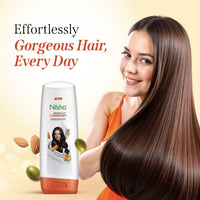 Nisha Conditioner for Women, Almond & Olive Active, Hair Conditioner for Dry and Frizzy Hair, Smooth & Silky Look, 180 ML Bottle