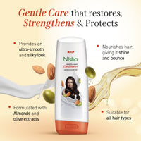 Nisha Conditioner for Women, Almond & Olive Active, Hair Conditioner for Dry and Frizzy Hair, Smooth & Silky Look, 80 ML Bottle
