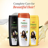Nisha Almond and Olive Shampoo for Women & Men 340ml for Silky, Shiny and Smooth Hair, Prevents Damage & Split Ends, Deep Nourishment All Hair Types