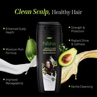 Nisha Avocado and Brahmi Oil Shampoo for Women & Men 340 ml for Silky, Shiny and Healthy Hair, Cleanse Oily Scalp, All Hair Types