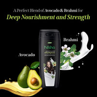 Nisha Avocado and Brahmi Oil Shampoo for Women & Men 340 ml for Silky, Shiny and Healthy Hair, Cleanse Oily Scalp, All Hair Types