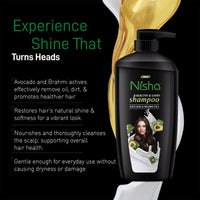 Nisha Avocado and Brahmi Oil Shampoo for Women & Men 650 ml for Silky, Shiny and Healthy Hair, Cleanse Oily Scalp, All Hair Types