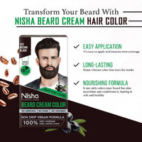 Nisha Beard Colour Black Brown 120 g â€“ Ammonia-Free (1 Pack)