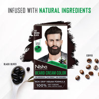 Nisha Beard Colour Brown Black 40 g â€“ Ammonia-Free (1 Pack)