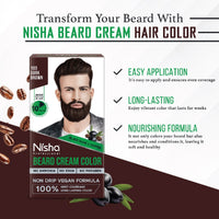Nisha Beard Colour Dark Brown 40 g â€“ Ammonia-Free (1 Pack)