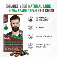 Nisha Beard Colour Natural Brown 40 g – Ammonia-Free (1 Pack)