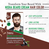 Nisha Beard Colour Natural Brown 40 g – Ammonia-Free (1 Pack)