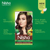 Nisha Creme Hair Color for Women & Men - Dark Brown, 30g+30ml, Long-lasting, 100% Grey Coverage Permanent Hair Colour