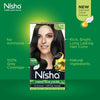 Nisha Creme Hair Color for Women & Men - Natural Black, 30g+30ml, Long-lasting, 100% Grey Coverage Permanent Hair Colour