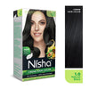 Nisha Creme Hair Color for Women & Men - Natural Black, 30g+30ml, Long-lasting, 100% Grey Coverage Permanent Hair Colour