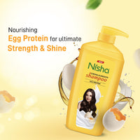 Nisha Egg Protein Shampoo for Women & Men 650 ml For Strong, Smooth & Shiny Hair, Frizz Control, Deep Nourishment, All Hair Types