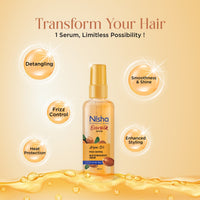 Nisha Hair Serum EverSilk Argan Oil Serum 100ml - Hair Serum for Dry Frizzy Hair, Serum for Hair Smoothing