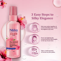 Nisha Hair Serum EverSilk Pink Hibiscus serum 100ml - Hair Serum for Dry Frizzy Hair, Serum for Hair Smoothing