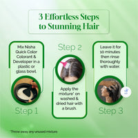 Nisha Hair Colour for Women & Men - 1.0 Natural Black Permanent Hair Colour Quick Color 10-Minute 60g Pouch Ammonia-Free