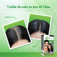 Nisha Hair Colour for Women & Men - 1.0 Natural Black Permanent Hair Colour Quick Color 10-Minute 60g Pouch Ammonia-Free