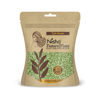 Nisha Hair Colour for Women Dark Brown 100% Henna-Based Powder Long-Lasting Herbal Formula Ammonia-Free 45g Zipper Pouch
