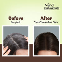 Nisha Hair Colour for Women Dark Brown 100% Henna-Based Powder Long-Lasting Herbal Formula Ammonia-Free 45g Zipper Pouch