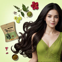 Nisha Hair Colour for Women Natural Black 100% Henna-Based Powder Long-Lasting Herbal Formula Ammonia-Free 45g Zipper Pouch