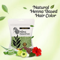 Nisha Hair Colour for Women Original Black 100% Henna-Based Powder Long-Lasting Herbal Formula Ammonia-Free 45g Zipper Pouch