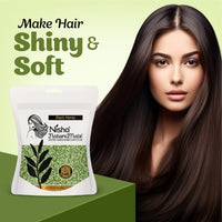 Nisha Hair Colour for Women Original Black 100% Henna-Based Powder Long-Lasting Herbal Formula Ammonia-Free 45g Zipper Pouch