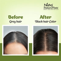 Nisha Hair Colour for Women Original Black 100% Henna-Based Powder Long-Lasting Herbal Formula Ammonia-Free 45g Zipper Pouch