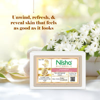 Nisha Jasmine Body Cleansing Soap Bar 125g â€“ Paraben Free, Vegan, Gentle Cleanse for Soft & Supple Skin, Suitable for All Skin Types, Men & Women