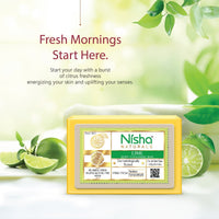 Nisha Lime Body Cleansing Soap Bar 125g – Paraben Free, Vegan, Gentle Cleanse for Soft & Supple Skin, Suitable for All Skin Types, Men & Women