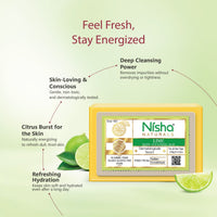 Nisha Lime Body Cleansing Soap Bar 125g â€“ Paraben Free, Vegan, Gentle Cleanse for Soft & Supple Skin, Suitable for All Skin Types, Men & Women