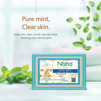 Nisha Mint Body Cleansing Soap Bar 125g â€“ Paraben Free, Vegan, Gentle Cleanse for Soft & Supple Skin, Suitable for All Skin Types, Men & Women