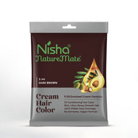 Nisha Naturemate Cream Hair Colour Dark Brown 30 ml (1 Pack)