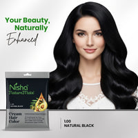 Nisha Naturemate Cream Hair Colour Natural Black 30 ml (1 Pack)