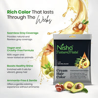 Nisha Naturemate Cream Hair Colour Natural Black 30 ml (1 Pack)