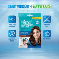 Nisha Quick Color Shampoo Hair Colour Dark Brown 20 ml x 8 Sachets