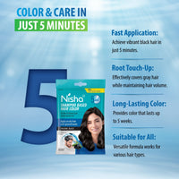 Nisha Quick Color Shampoo Hair Colour Original Black 20 ml x 8 Sachets