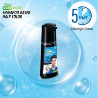 Nisha Quick Color Shampoo Hair Color, Ammonia Free, 100% Grey Coverage, Long Lasting Colour, for Men & Women, Original Black (180ml)