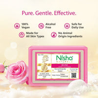 Nisha Rose Body Cleansing Soap Bar 125g â€“ Paraben Free, Vegan, Gentle Cleanse for Soft & Supple Skin, Suitable for All Skin Types, Men & Women